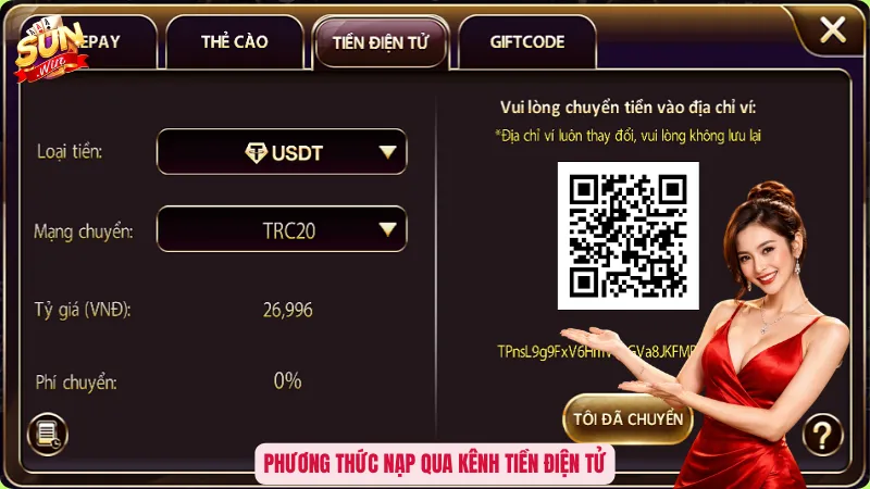 Nạp Tiền Sunwin - Bí Quyết Kích Hoạt Vốn Ngay Tức Thì 4 Phương thức nạp qua kênh tiền điện tử