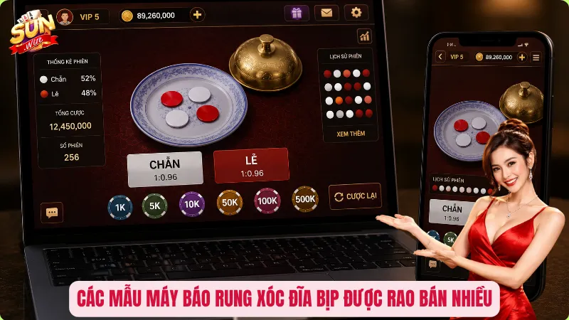 Các mẫu máy báo rung xóc đĩa bịp được rao bán nhiều