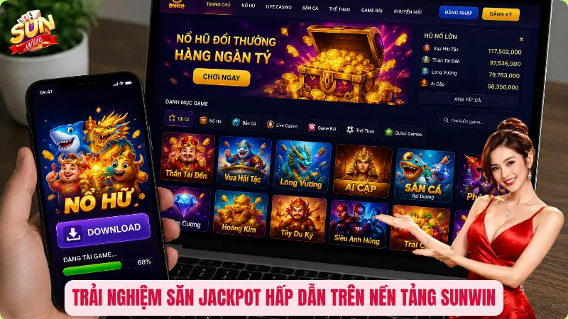 Tải Game Nổ Hũ Đổi Thưởng Uy Tín – Chọn Đúng App, Săn Jackpot An Toàn 4 Trải nghiệm săn Jackpot hấp dẫn trên nền tảng Sunwin